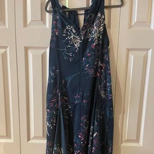 Navy floral print size 14 midi dress